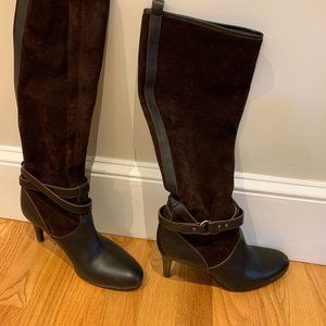 J Crew Sedgewick Suede & Leather High-Heel Boots Size 7.5